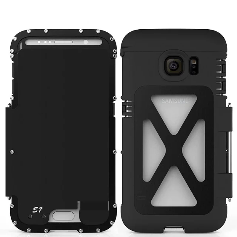 Metal Aluminum Steel Case For Samsung Galaxy S7 edge Case Flip Full