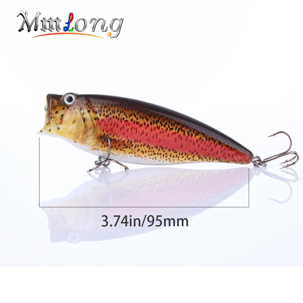 MM. largo 9,5 cm Venta caliente Popper Señuelos de Pesca Super Topwater Crankbait 18,5G vivo cebo de pescado 5 Color de pesca pesca HML05 MM. largo 9,5 cm Venta caliente Popper Señuelos de Pesca Super Topwater Crankbait 18,5G vivo cebo de pescado 5 Color de pesca pesca HML05