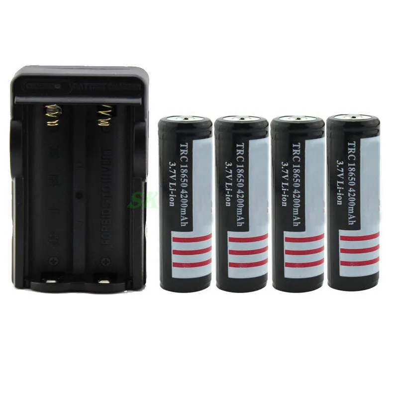 Good Quality Flashlights 4PCS 4200mAh 3.7v Rechargeable Li ion Battery