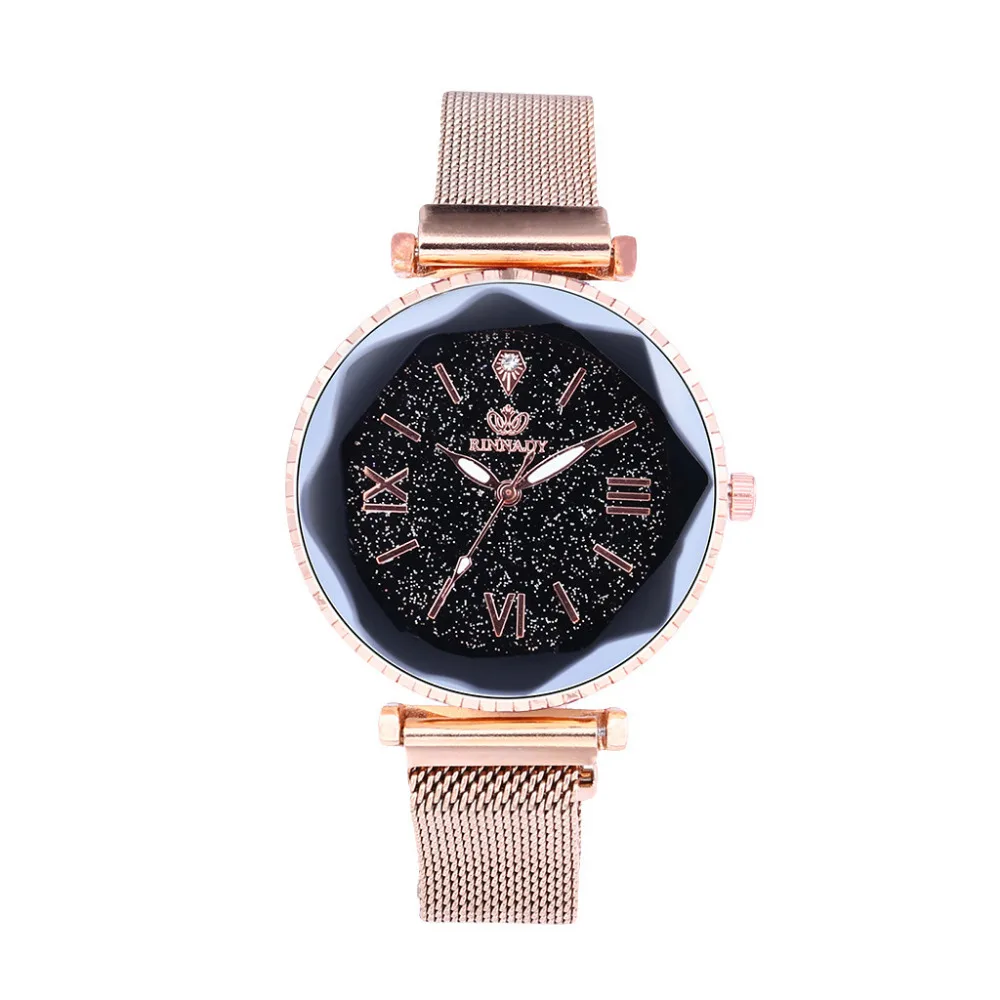 

Fashion Quartz Wrist Watch Women Stainless Steel Mesh Strap Watches Top Brand Luxury Starry Sky Clock Watch Girl Gift Relogio#B