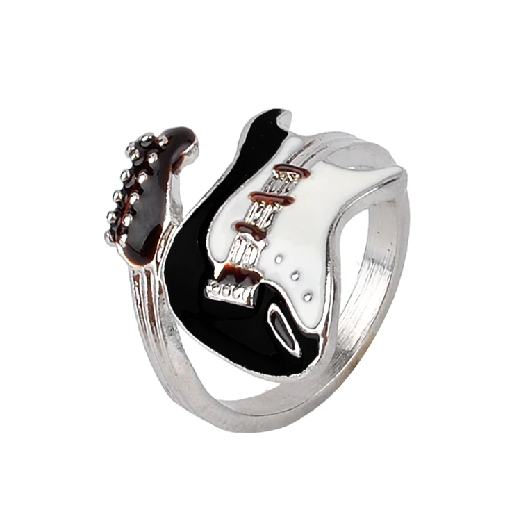 

Personalized European Style Punk Style Bright Colorful Glazed Guitar Ring R1109