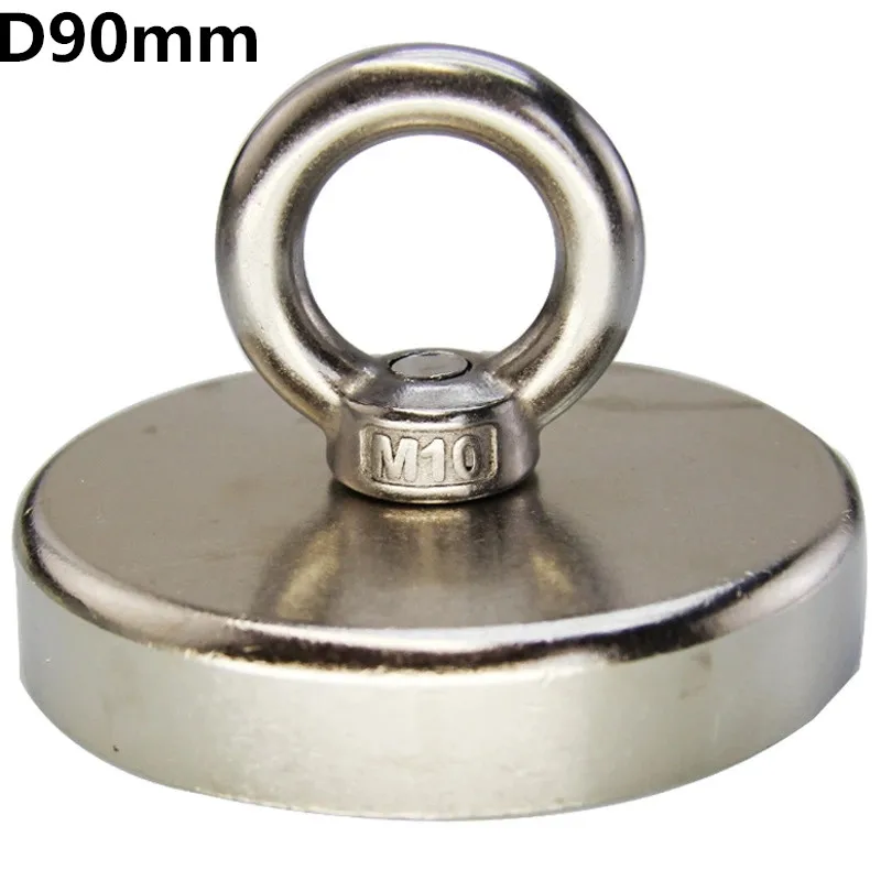 

1pc D90 Neodymium magnet super strong powerful salvage hook fishing Magnet Circular Ring permanent holder deap sea equipment N35