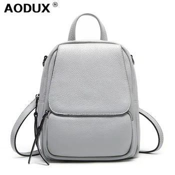 

AODUX Fashion Spring Soft Natural Genuine Leather Women's Backpack Women Ladies First Layer Real Cowhide Casual Bags Backpacks