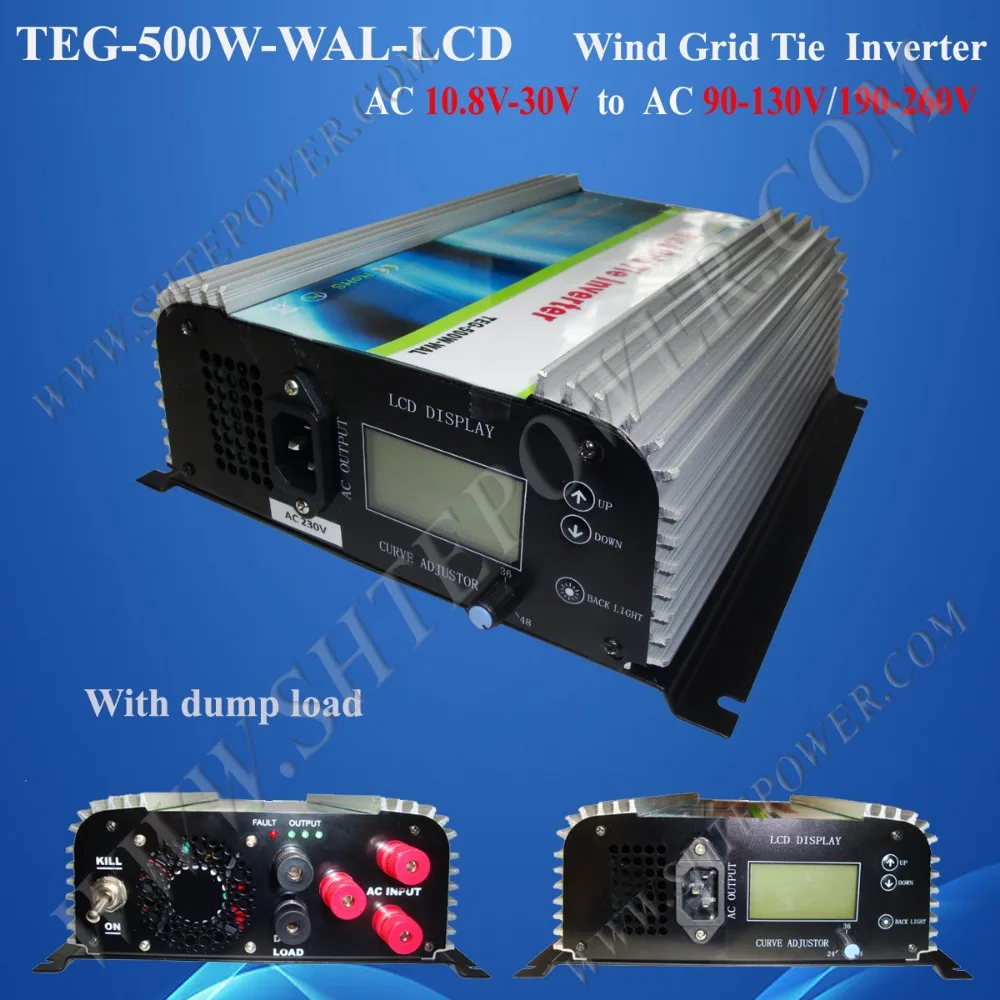 

3 phase ac to ac inverter 500w 24v 220v grid tie inverter for wind turbine system with lcd