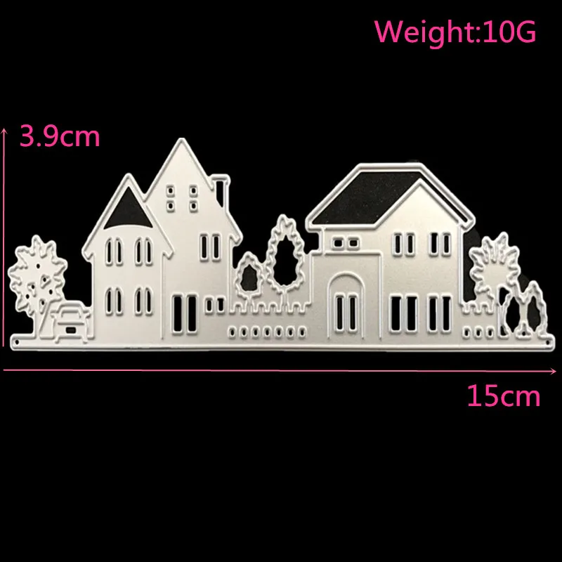 

House Shape Villa Metal Die Cutting Dies Scrap Booking Embossing Folder Suit For Sizzix Fustella Big Shot Cutting Machine D009
