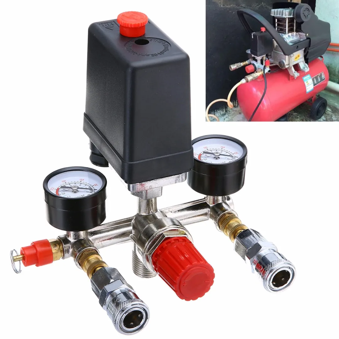 1pc 90 120PSI Air Compressor Pressure Switch Valve Manifold Regulator