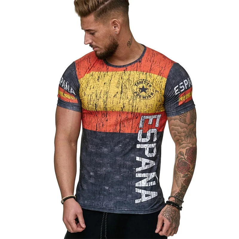 New Mens Short Sleeve Sport T Shirt Running Shirt Men Rashgard Quick Dry Fit Fitness T-Shirt Gym Elastic Socer Jersey Sportswear