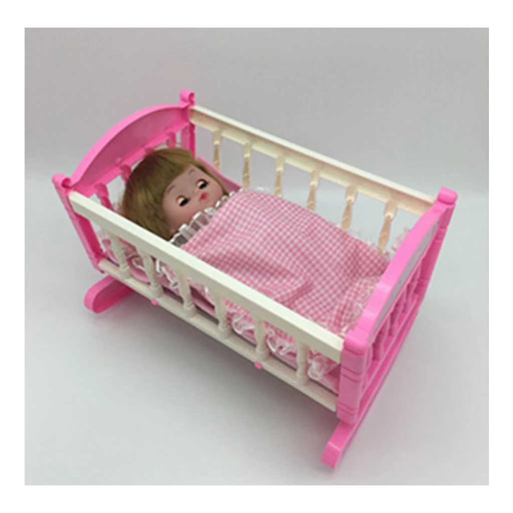 Lovely dolls house bedding set with sheet  for 25cm Dolls Accessories Pink doll bedding accessories for your beloved dolls
