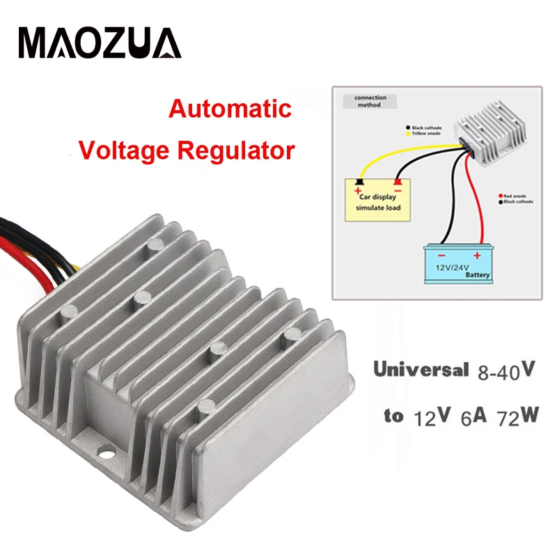 

Universal Waterproof DC 8V~40V To 12V 6A 72W DC DC Converter Step Down Buck Regulator Voltage Auto Car Power Supply Converter
