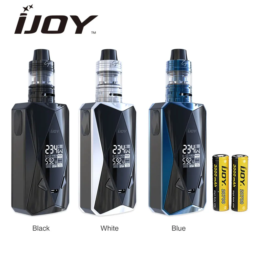 

Hot Original IJOY Diamond PD270 234W TC Kit with 2ml Captain Mini Tank & 6000mAh Battery Huge Power Vape Box Mod Kit Vs DROG Mod