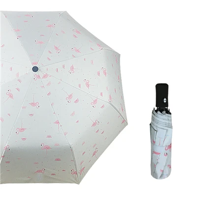 1 шт. автомобильный запасной Зонт с цветочным рисунком птицы автоматический трехскладной складной Защита от Солнца Ветрозащитный зонтик - Название цвета: Розовый