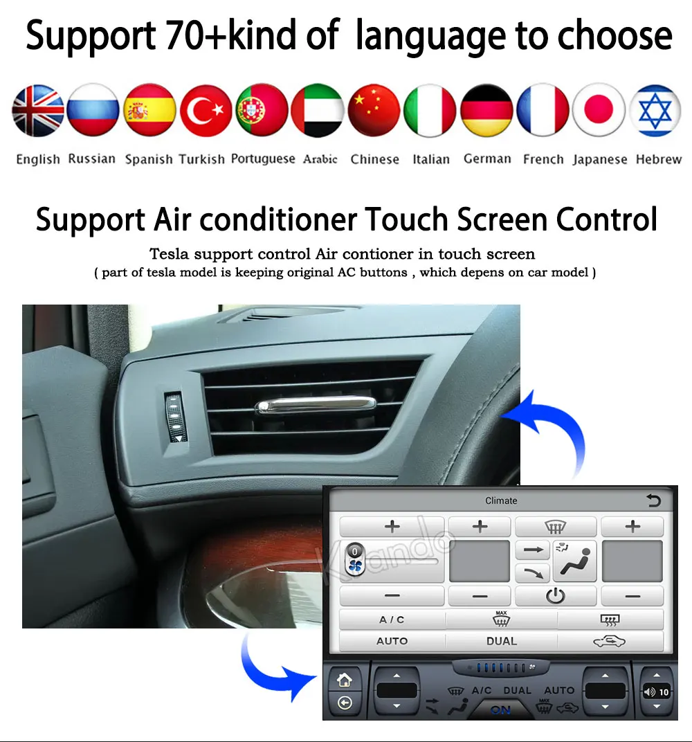 Best Krando Android 8.1 10.4" Tesla style Vertical screen car radio GPS navigation dvd for Honda Civic 2016-2018 multimedia system 7