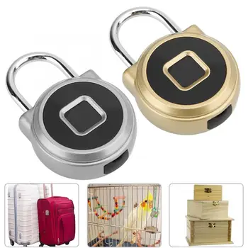 

Mini Metal Smart Electric Lock Fingerprint Padlock with Battery for Bag Luggage Cabinet Drawer cerradura