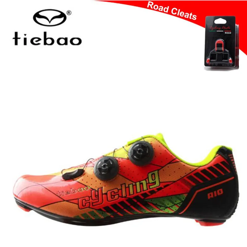 

TIEBAO Carbon fiber road Bike Shoes Auto-lock Ultralight Cycling Shoes zapatillas deportivas mujer Athletic Riding Shoes men