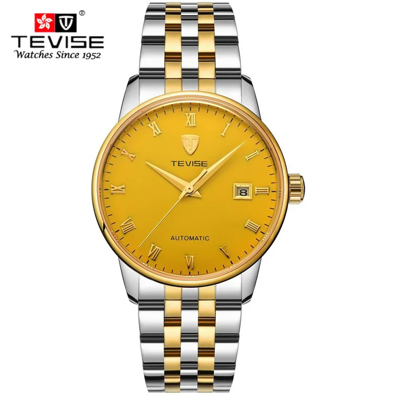 

TEVISE Men Automatic Mechanical Watch Famous Brand Men Business Clock Montre Homme Stainless Steel Army Dress Wristwatches Gift