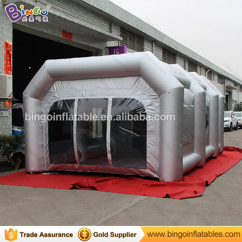  Free Shipping Inflatable Spray Paint Booth with light silver High Quality 6X4X2.7 Meters Aufblasbar