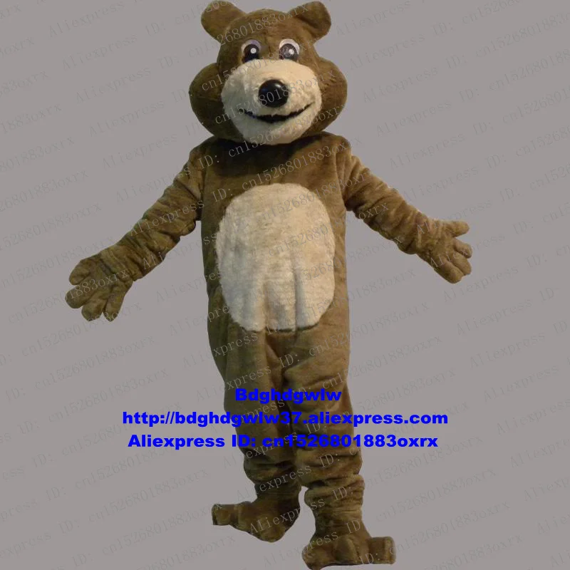 Длинный мех коричневый медведь гризли медведь Ursus arctos талисман костюм для взрослых, Герой мультфильма фестиваль подарок благодарение банкет zx56