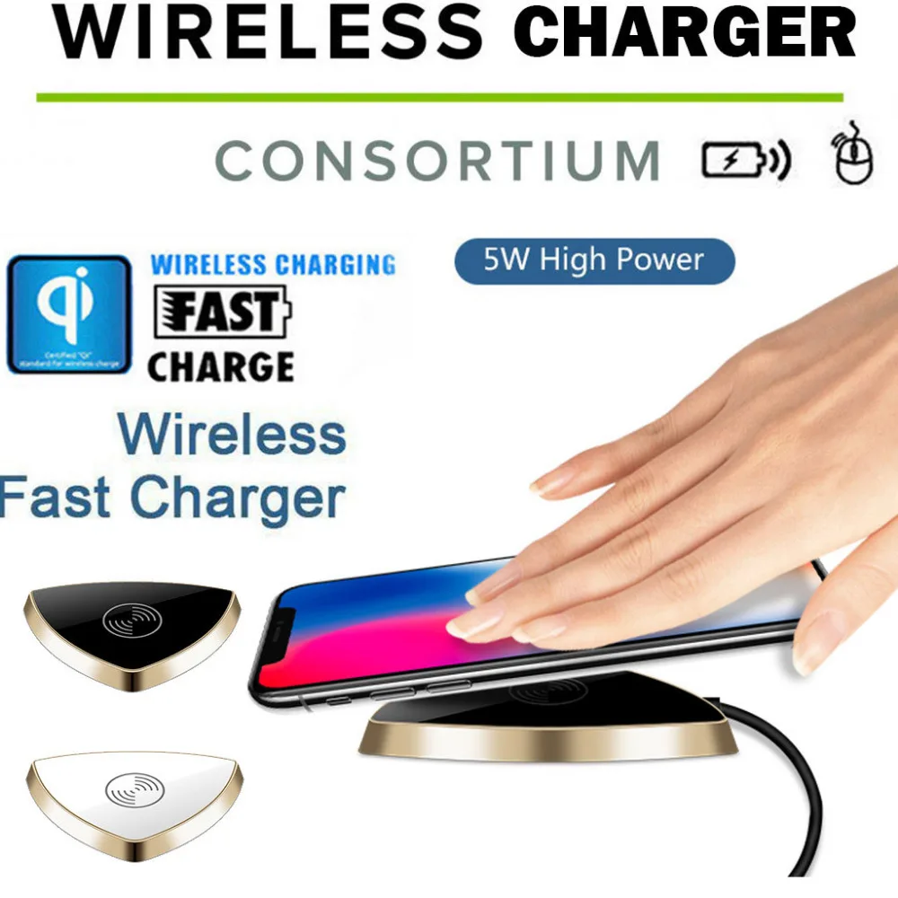 New Qi Wireless Charger Rapid Charging Pad For IPhone 88 PlusX For Samsung ABS&PC Wireless Charger Standard 40MAY6 (5)