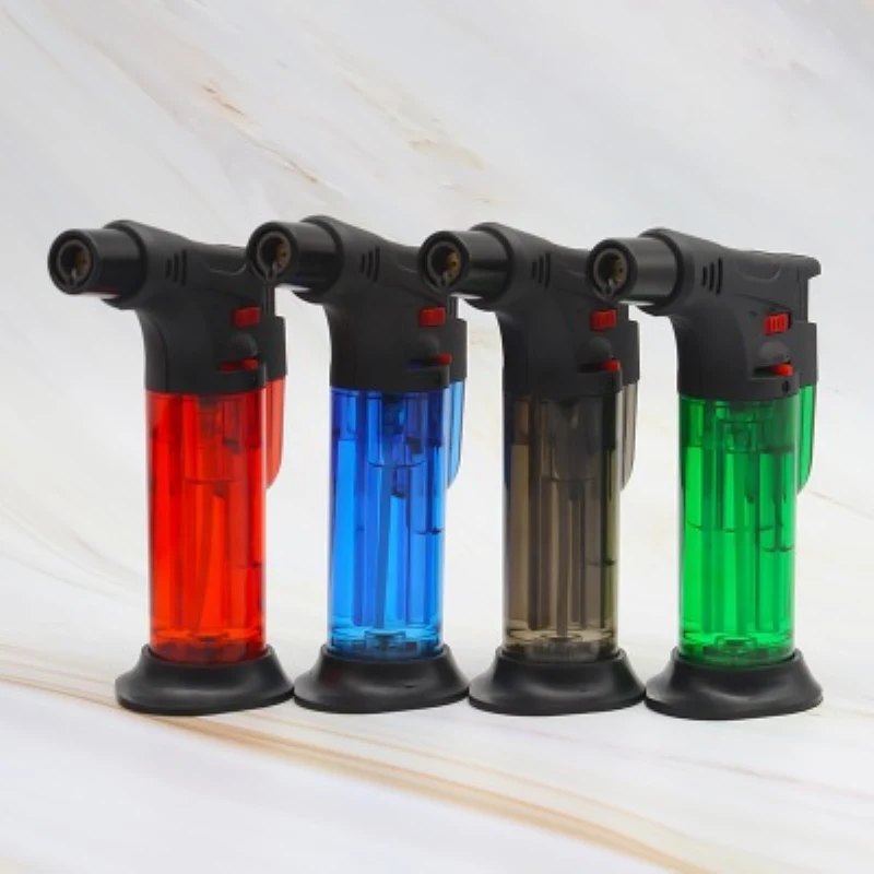 

Multicolor Mini Transparent Plastic Welding Gun Flame Butane Refillable Gas Lighter Windproof Without Gas Cigarette Accessories
