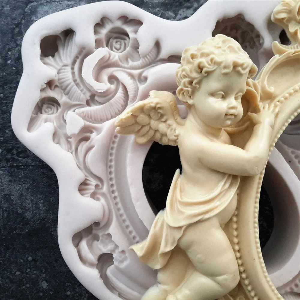 Детские силиконовые формы форма Ангел рамка помады формы торт украшения инструменты шоколадная мастика формы