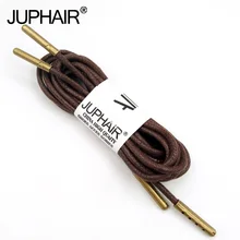 1-12 Pairs Brown Mens High Quality Unise Laces Waxed Round Shoelaces Sneaker Solid Polyester Twisted Shoes Metal Head Shoelaces
