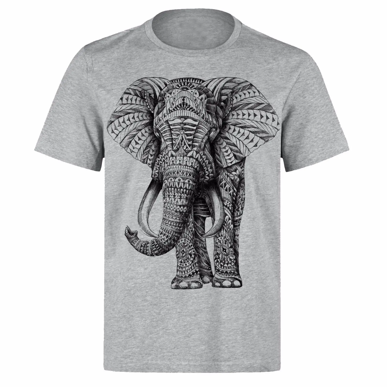 KARMA ELEPHANT GANESH Татуировка высокого качества унисекс PH64 серая футболка крутая