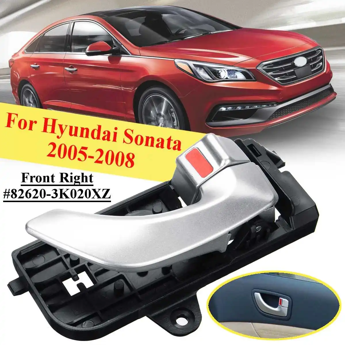 4 шт./компл. интерьер дверная ручка для hyundai Sonata 2005 2006 2007 2008 836203K020XZ, 836103K020XZ, 826203K020XZ, 826103K020 - Цвет: Front Right