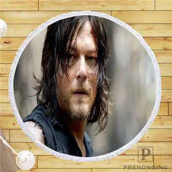 

Custom DIY Customized Microfiber Fabric the-walking-dead (1) Round Beach Blanket Towel Printed on Demand 150cm #19-01-28-3-36