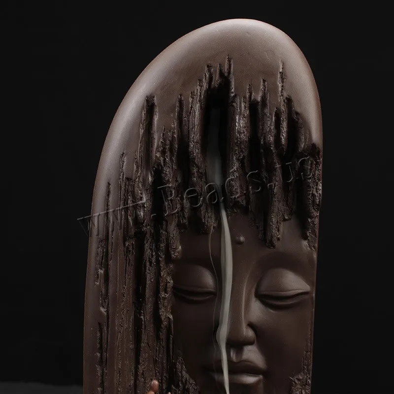 Creative Aromatherapy Furnace Holder Incense Burner Buddha Face Smoke Waterfall Backflow Incense Burner Ceramic Home Decor