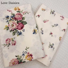 Хлопок саржевая ткань бежевый цветной фуксия Синий желтый элегантный цветок цветочный для DIY Ручная работа одежда платье Топ пэчворк