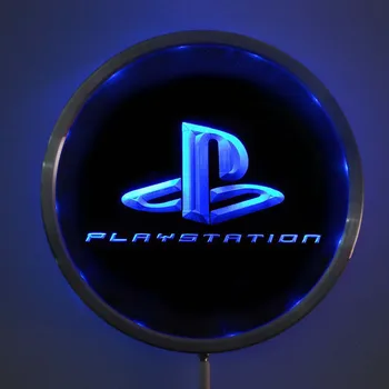 

rs-e0175 PS Playstation Game LED Neon Light Round Signss 25cm/ 10 Inch - Bar Signs with RGB Multi-Color Remote Wireless Control