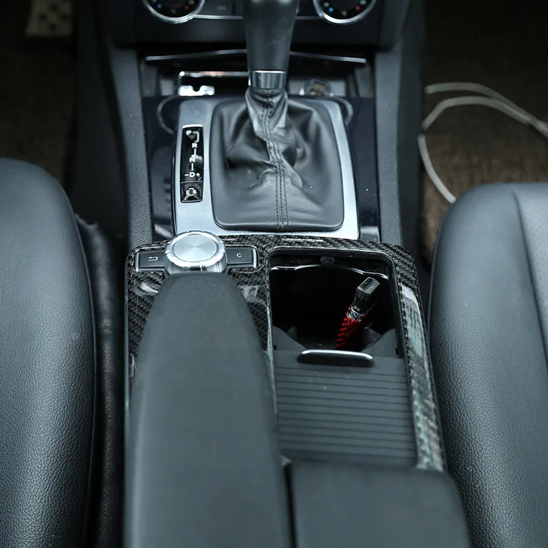 Настоящая карбоновая центральная консоль подстаканник рамка отделка для Mercedes Benz C class W204 08-14 E Class W212 10-11 E Coupe 10-12 rhd LHD