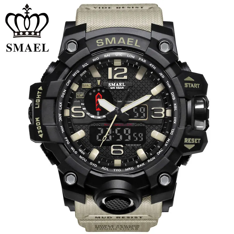 Prix pour Hommes Militaire Montre 50 m Étanche S Choc Montre-Bracelet LED Horloge À Quartz Sport Montre pour Hommes relogios masculino montre hommeWS1545 Prix pour Hommes Militaire Montre 50 m Étanche S Choc Montre-Bracelet LED Horloge À Quartz Sport Montre pour Hommes relogios masculino montre hommeWS1545
