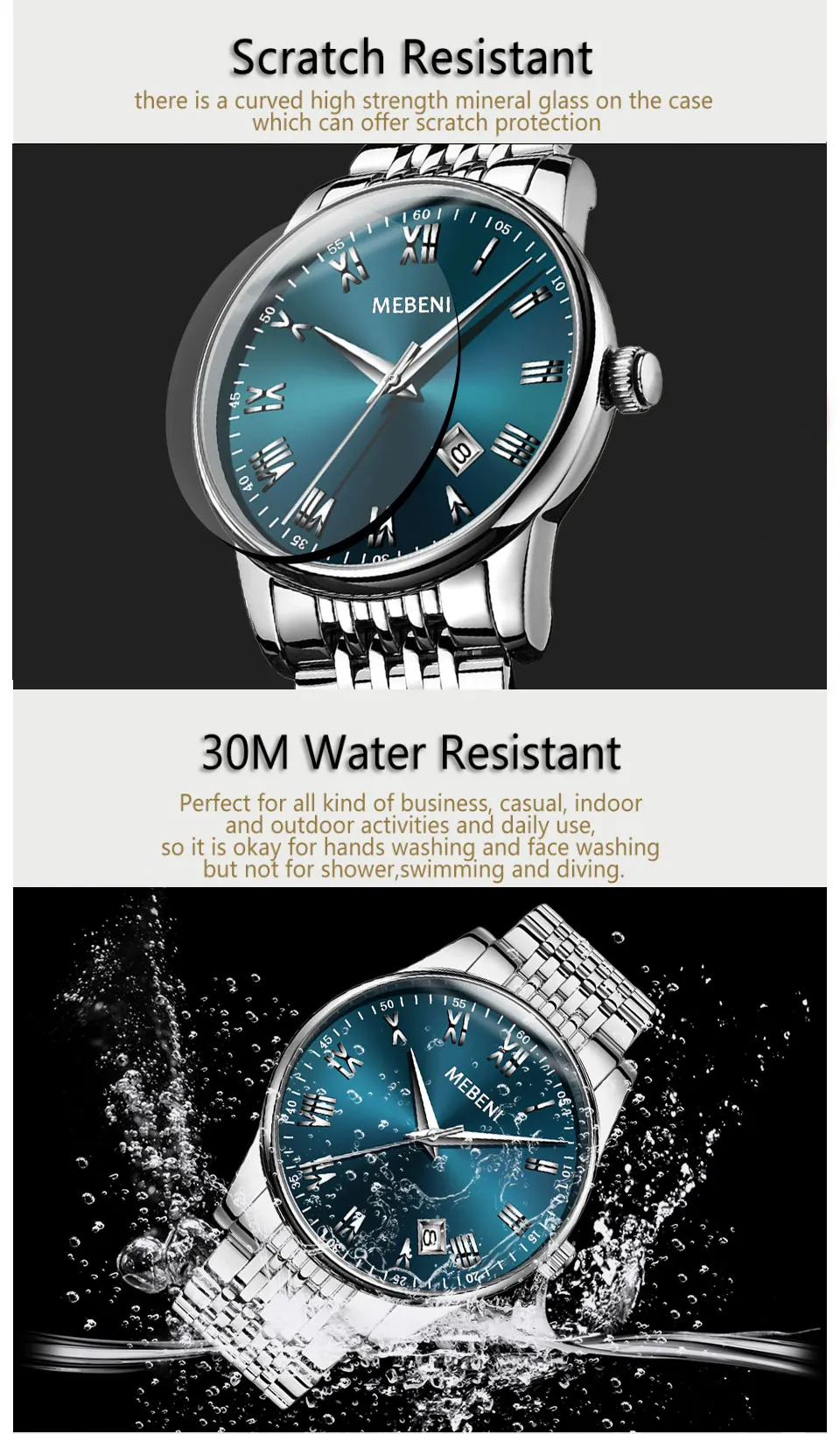 Лидирующий бренд Роскошные мужские часы 30 м водонепроницаемые часы с датой мужские спортивные часы мужские кварцевые повседневные наручные часы Relogio Masculino