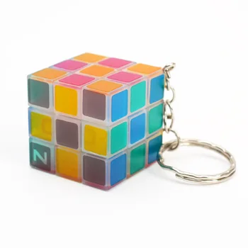 

Luminous Keychain Magic Cube 3x3x3 Green Speed Puzzle Cube Glow in Dark Educational Learning Toy Stickerless Cube for Children