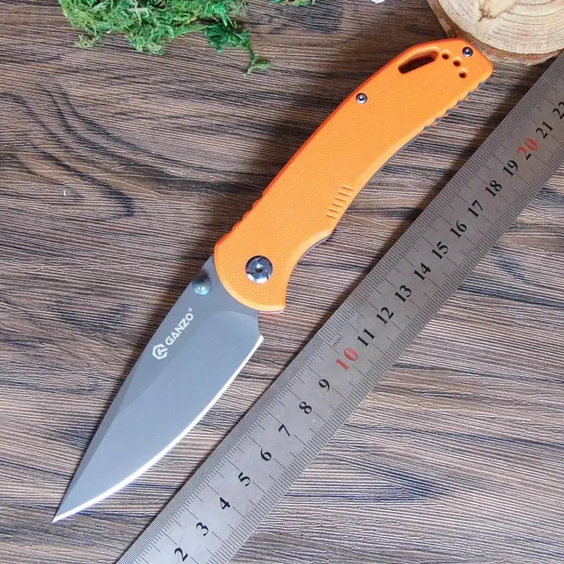 Ganzo G7533 жар-F7533 58-60HRC 440C G10 или углеродного волокна ручка складной Ножи выживание на открытом воздухе кемпинга нож Карманный - Color: Orange