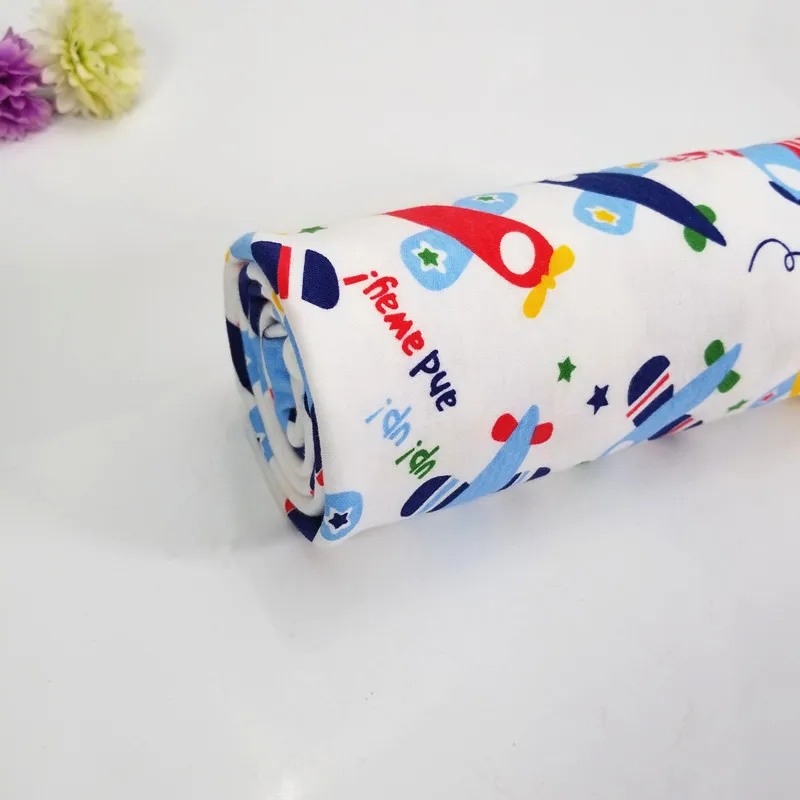 

50x40cm Airplan Stretchy Cotton Knitted Jersey Fabric for DIY baby clothes, bibs, coated, bed sheets material