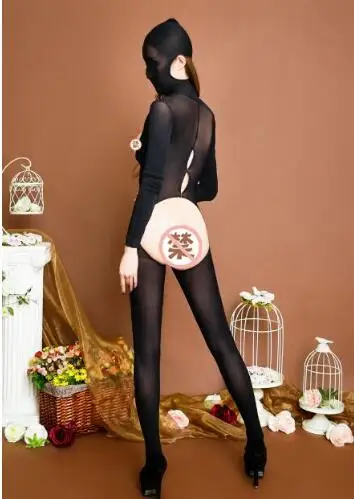 Соблазнительные женские боди и Zentai черные головные уборы с длинным рукавом