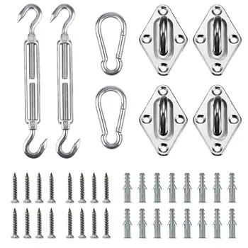 

316 Stainless Steel Sun Shade Sail Hardware Kit for Rectangle and Square Sun Shade Sail Installation 8 Inches Silver