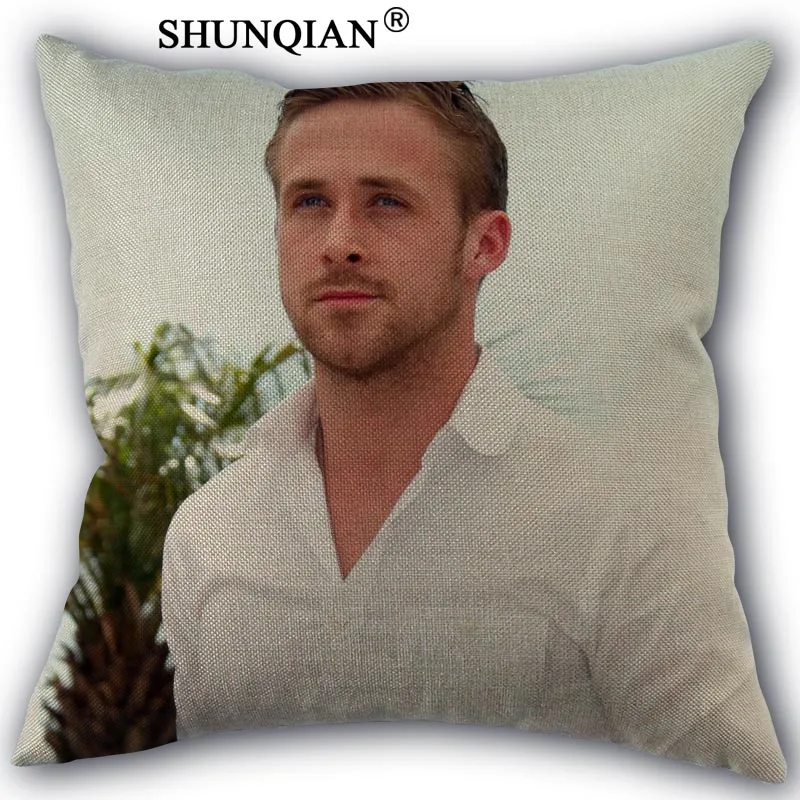 

Ryan Gosling Cotton Linen Pillowcase Custom Home textile Decorative One Side Pillow Covers 45x45cm