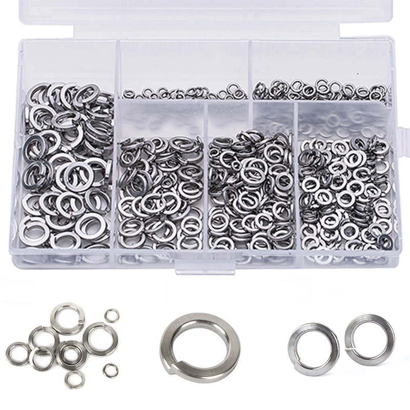 

Mayitr 500pcs/lot M2 M2.5 M3 M4 M5 M6 Stainless Steel Washer Spring Washer Assortment Kit