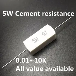 5 шт. 5 Вт 5,1 К 50 К 5 К 8,2 К Ом 5.1KR 50KR 5KR 8.2KR Керамика цемента Мощность сопротивление резистора 5%