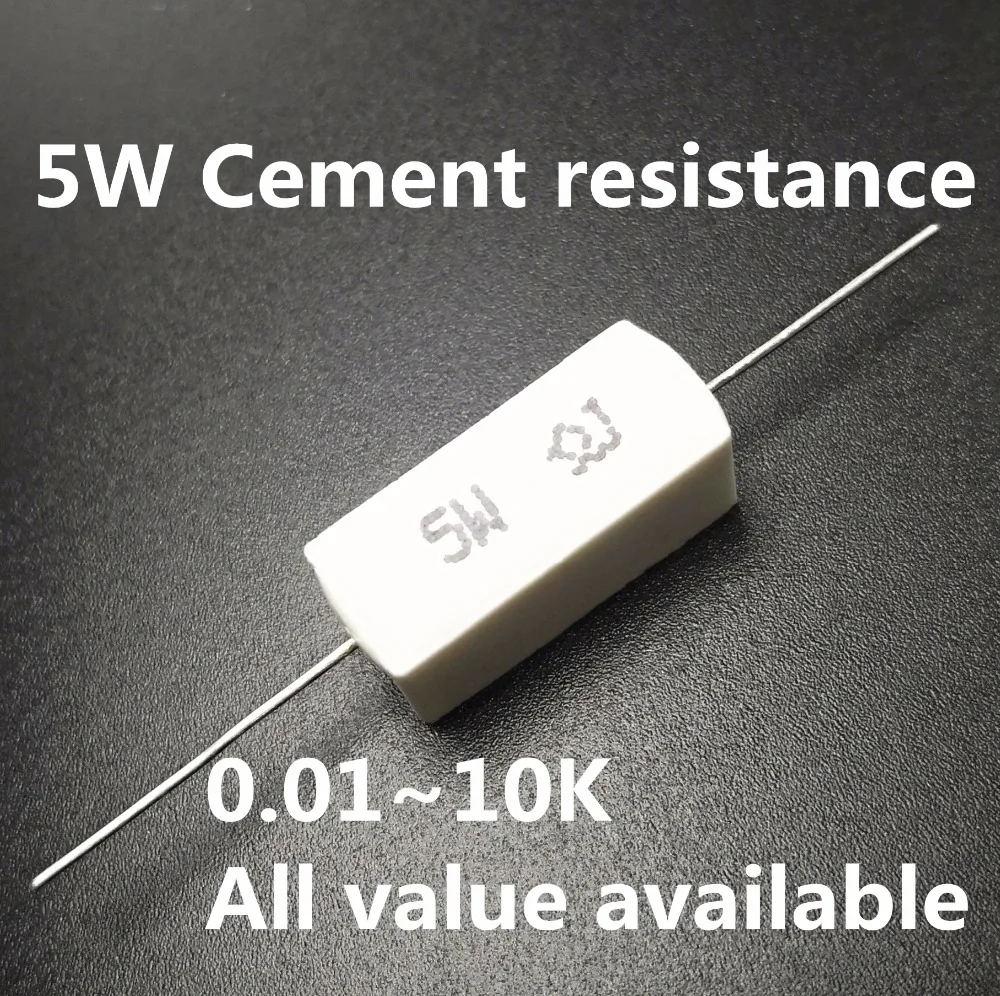 

5pcs 5W 5.1K 50K 5K 8.2K ohm 5.1KR 50KR 5KR 8.2KR Ceramic Cement Power Resistance Resistor 5%