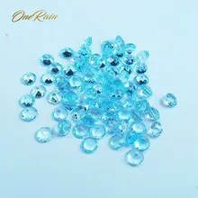 OneRain AAAAA высокое качество натуральный камень круглой огранки Аквамарин свободные драгоценные камни DIY Изготовление ювелирных изделий оптом GDTC