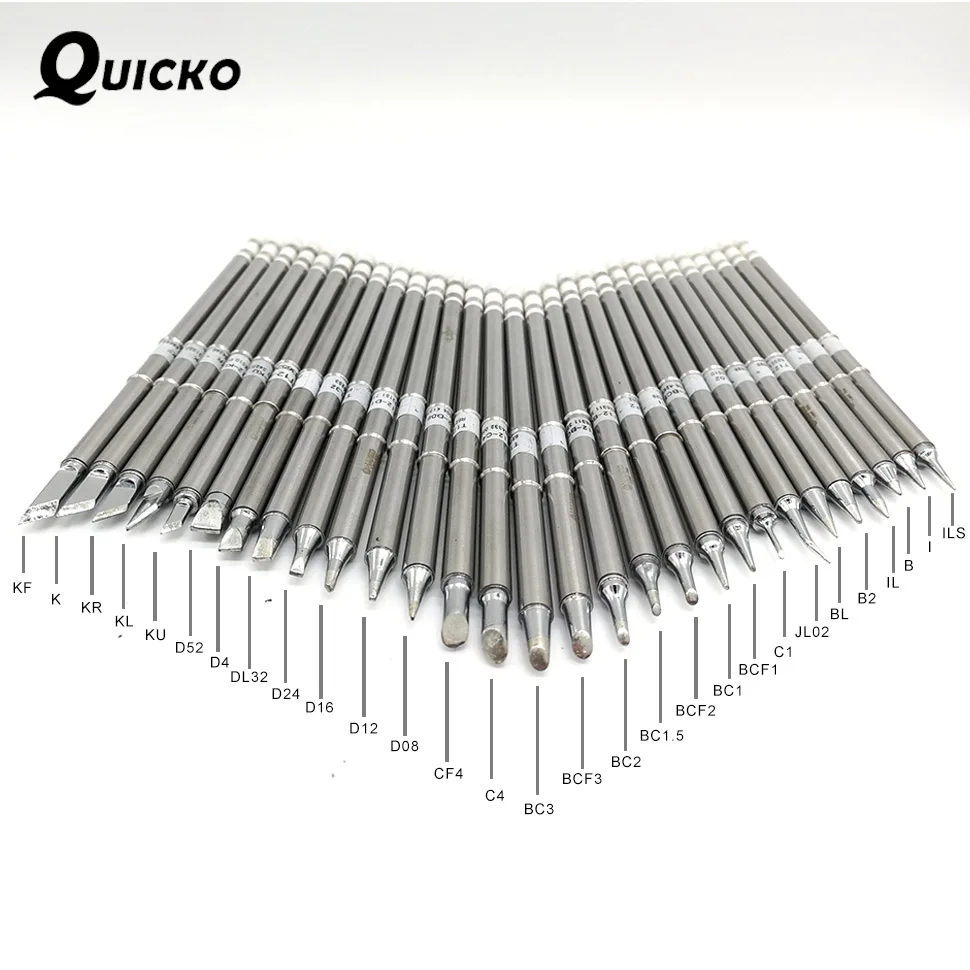 20~ 100 шт T12 наконечники паяльника для QUICKO OLED контроллера FX-951 952 950D сварочная станция FX-9501 FM-2028 ручка утюга
