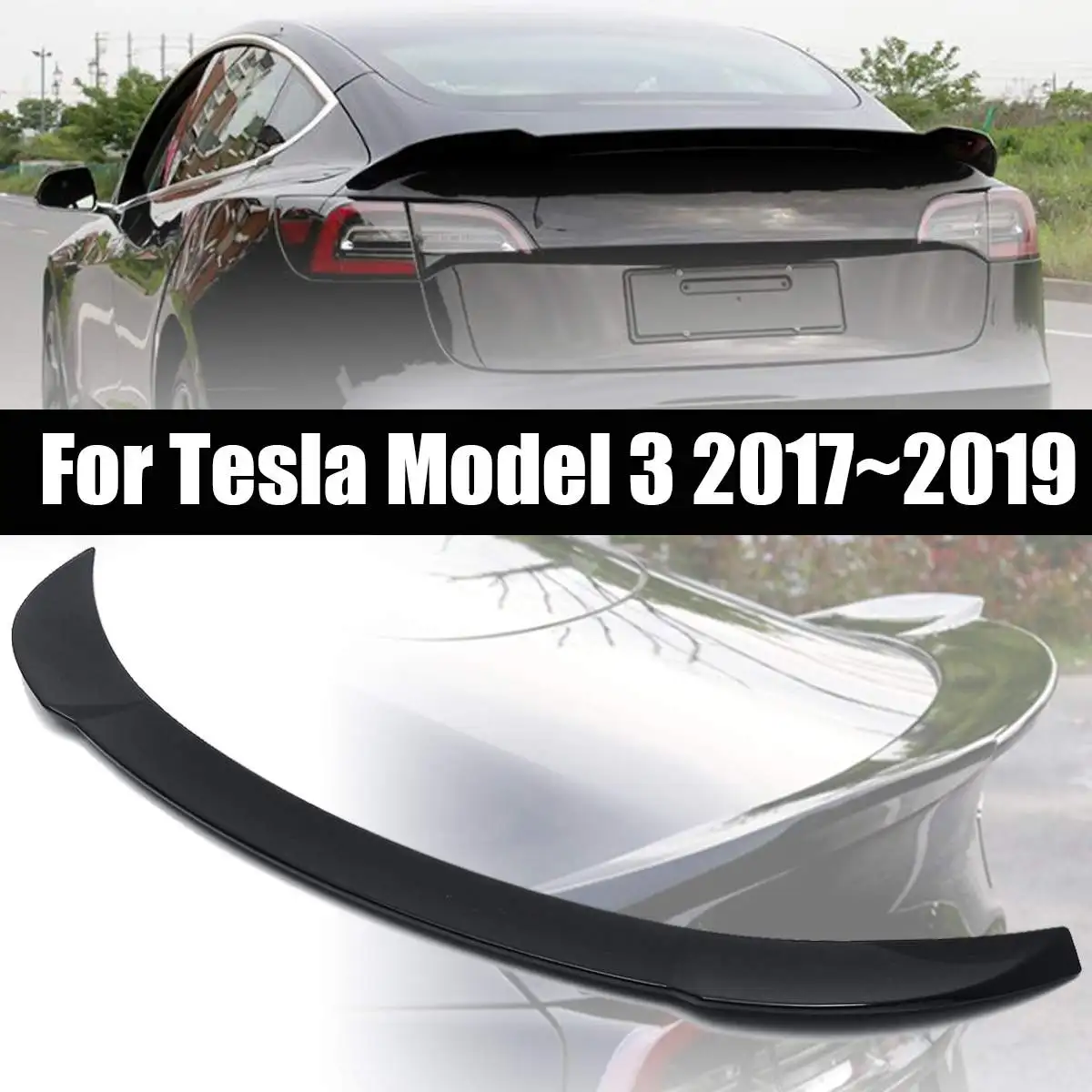 

Gloss Black Rear Spoiler Wing ABS Car Trunk Boot Lip Wing for Tesla for Model 3 2017 2018 2019 Exterior Parts