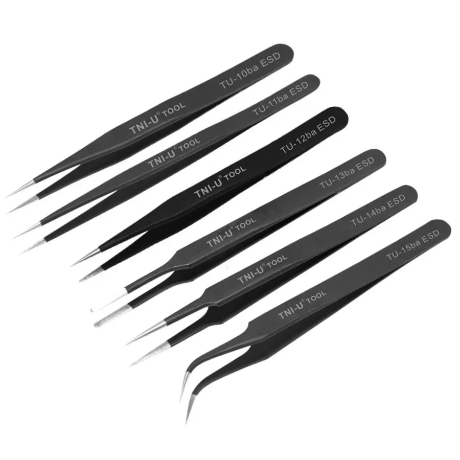 Anti Acid ESD Tweezers Fasle Eyelash Extension Eyebrow Tweezer Nail
