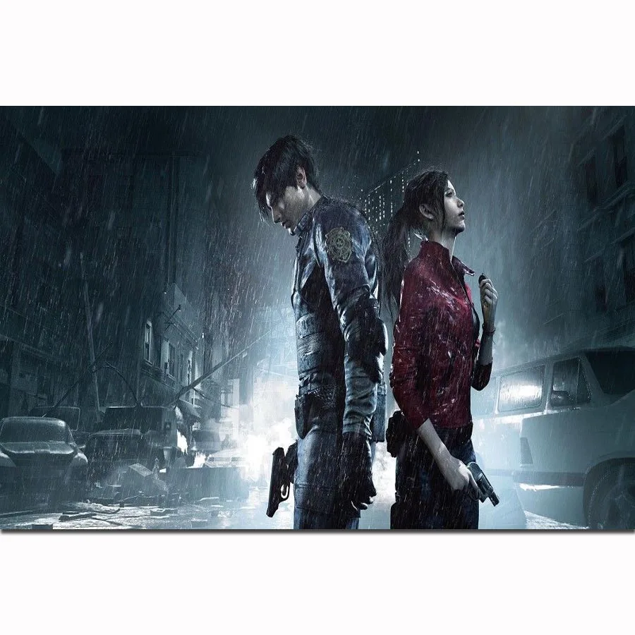 

FX1187 Resident Evil 2 Remake Hot New 2018 Video Game Cover Custom Poster Art Silk Light Canvas Home Room Wall Printing Decor