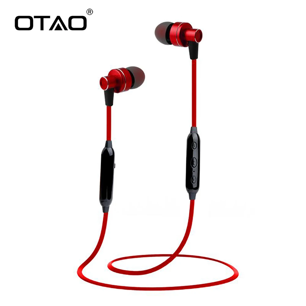 OTAO беспроводные Bluetooth наушники для мобильного телефона Handsfree Спорт-вкладыши стерео наушники супер бас наушники