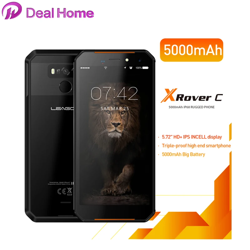  Original Leagoo XRover C IP68 5.72 HD+ IPS Android 8.1 Quad Core 1.5GHZ Smartphone 5000mAh 1440x720